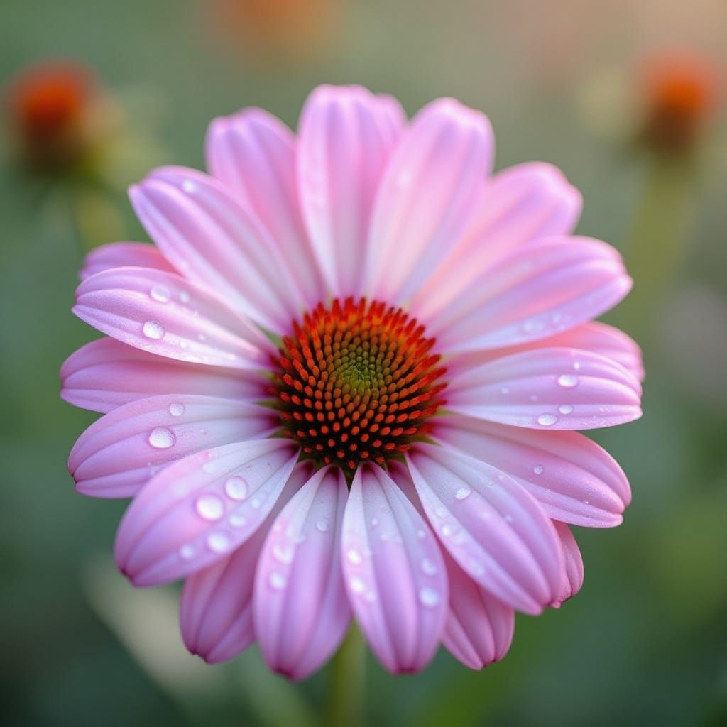 Dew-Kissed Pink Flower: Close-Up with Scientific Precision