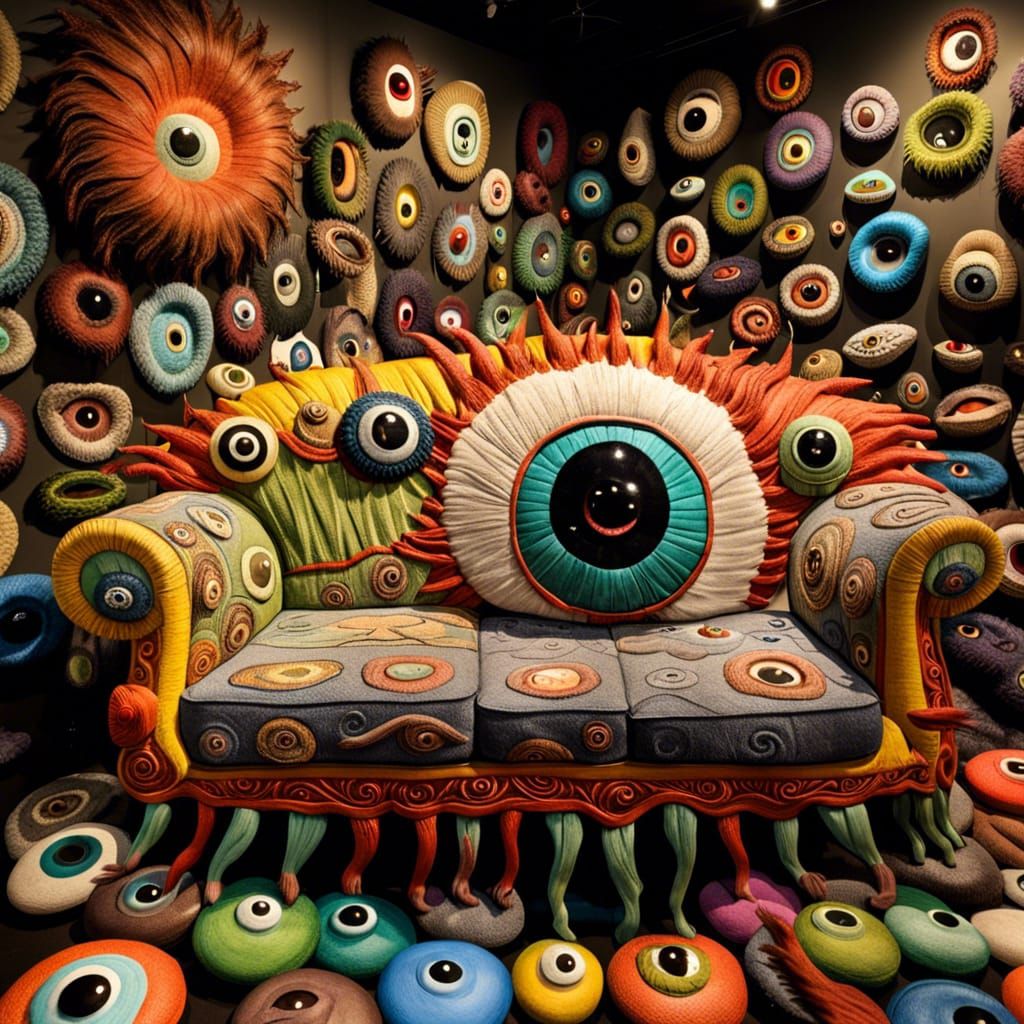 Googly eye couch monster