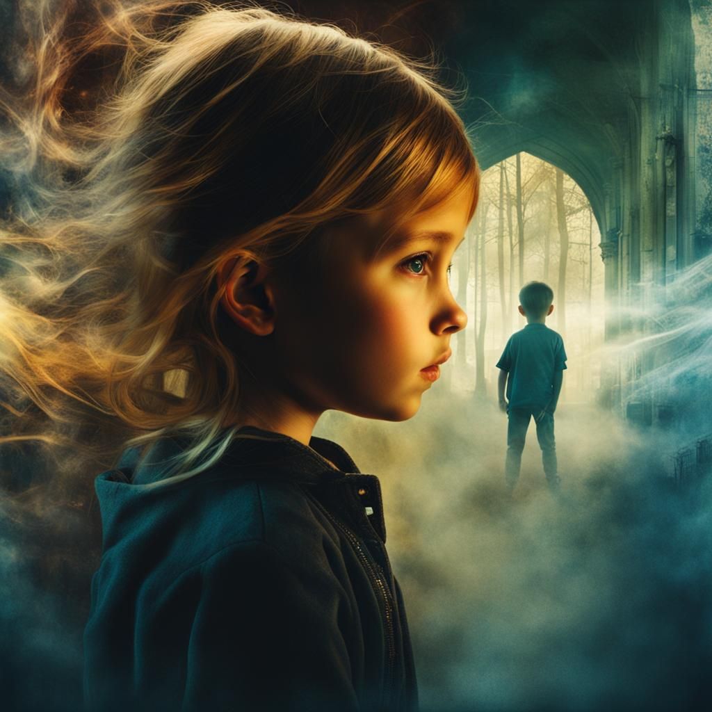 Dreamlike Double Exposure: Shadows and Courage