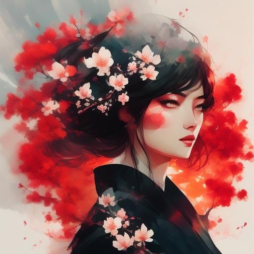 Double Exposure Portrait of Girl with Nature Elements