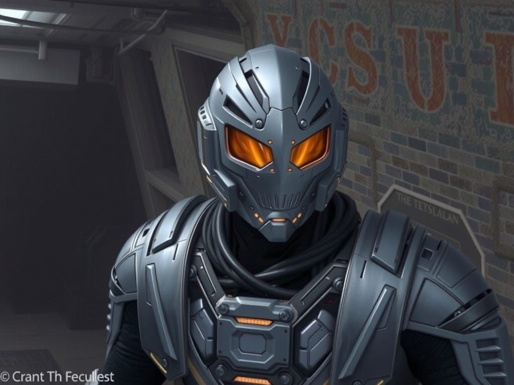 Silver Guyver Mech Helmet with Blue Hive Eyes