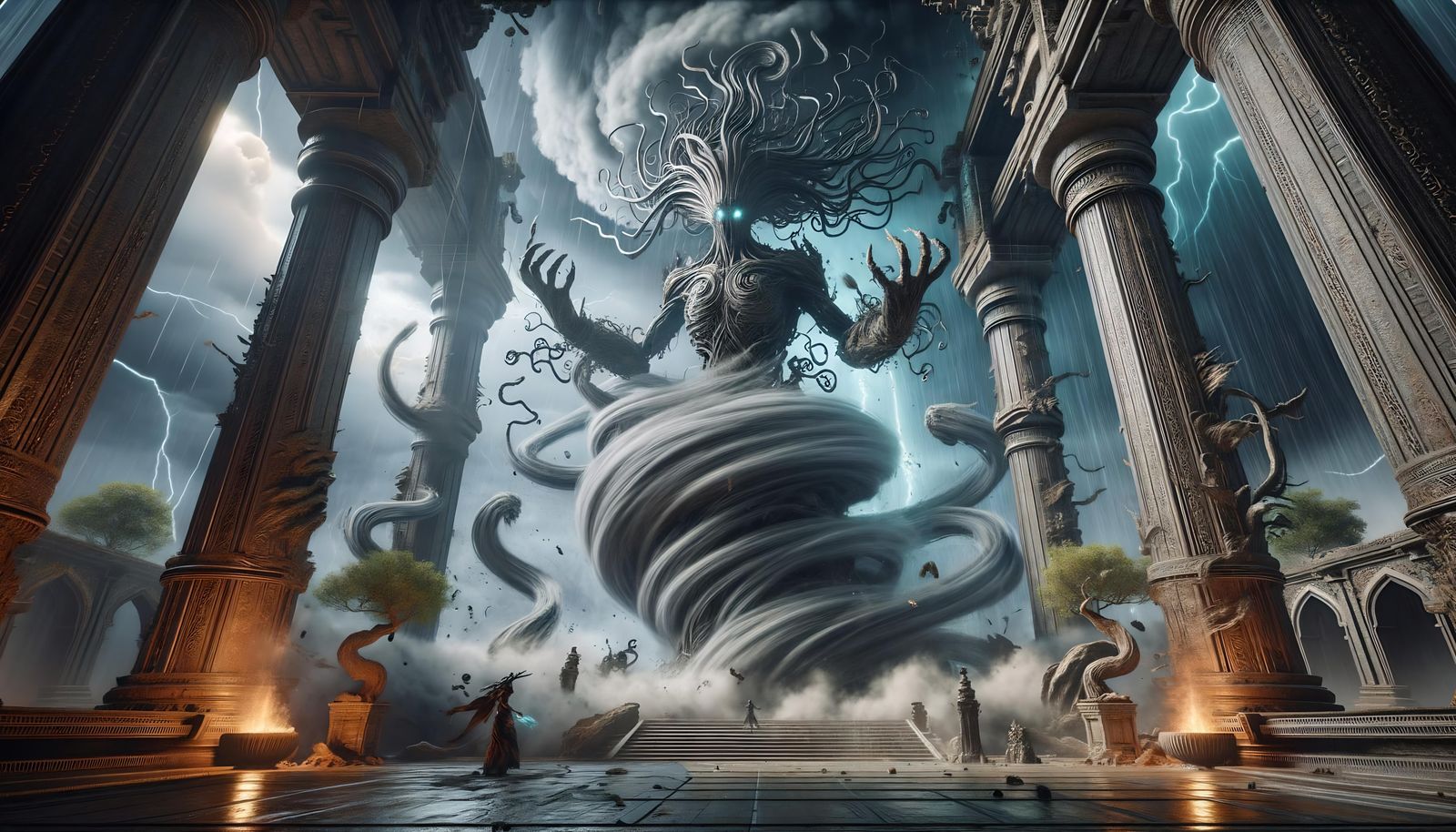 Cyclonic Ravager: Air Elemental Battles Adventurers