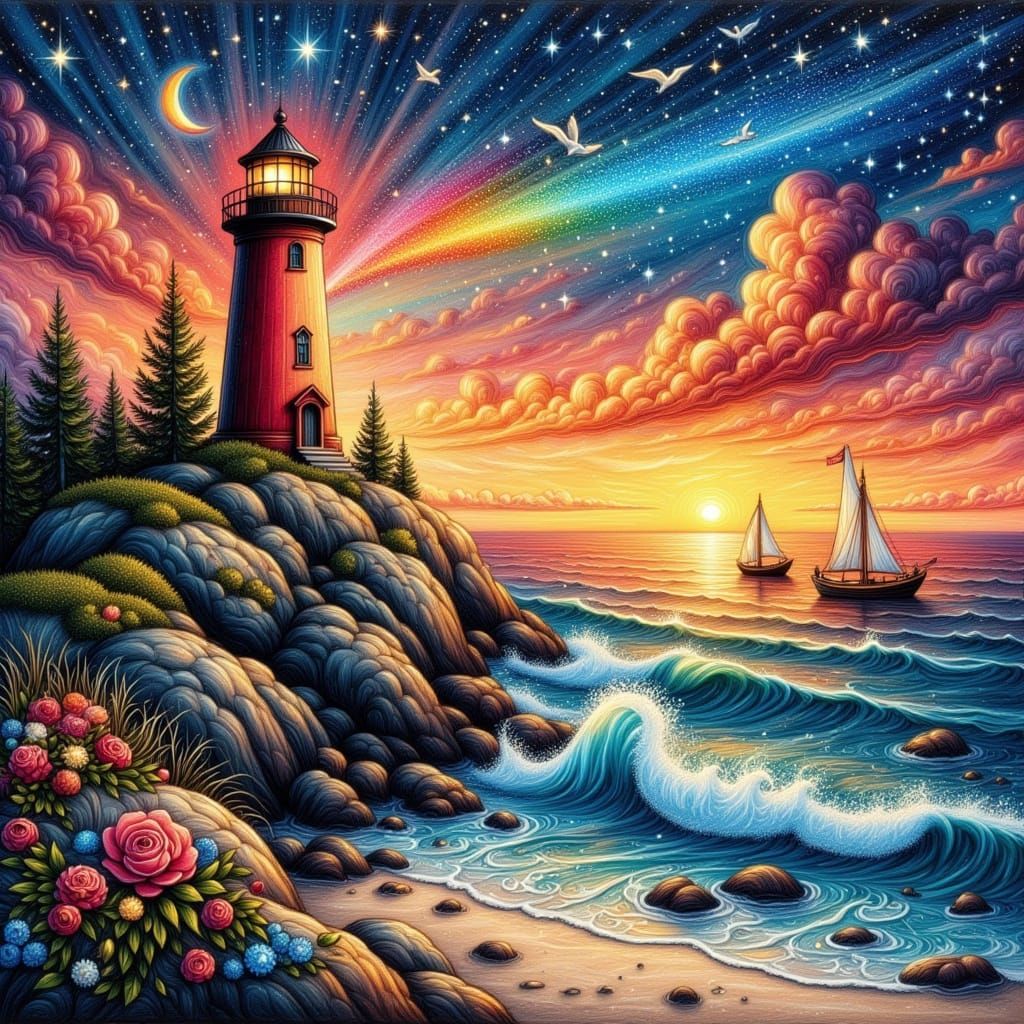 Lighthouse by the sea