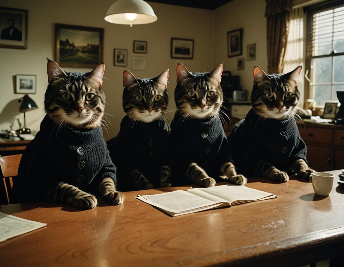 Cats Plan Bank Robbery: Cinematic 1970s Style