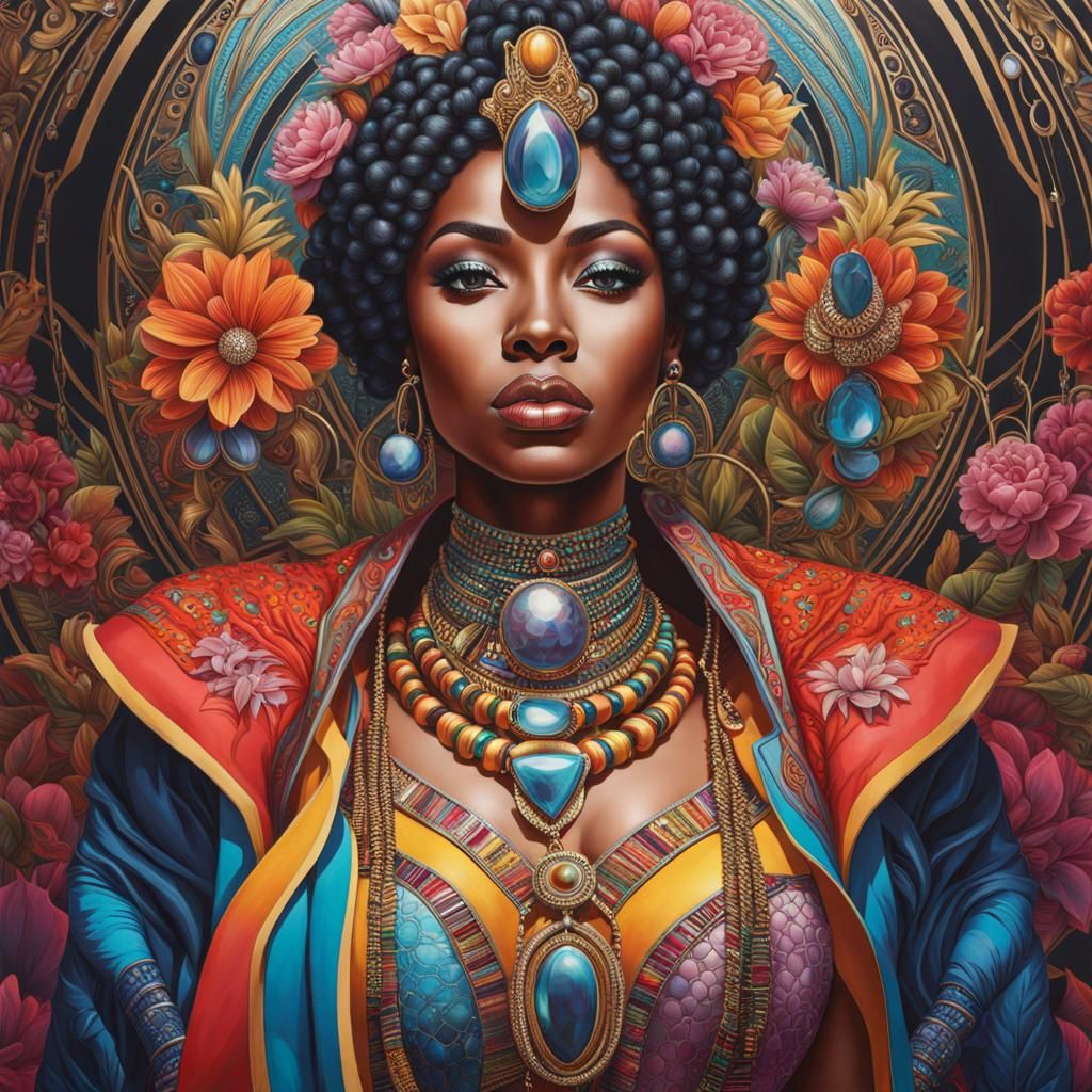 Hyperrealistic Portrait of Woman with Futuristic Jewelry