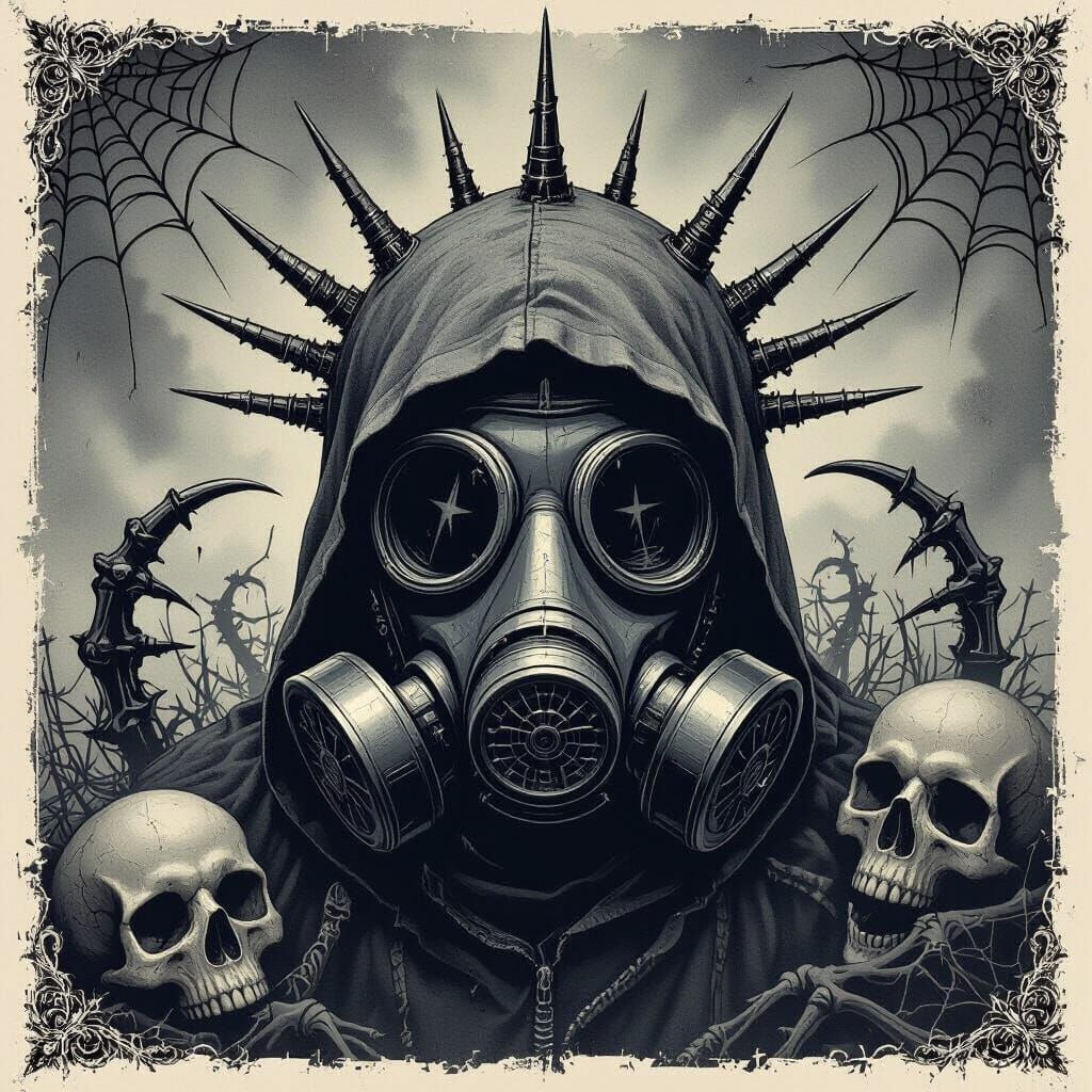 Gothic Gas Mask with Liberty Spike, Bio-Mechanical Horror