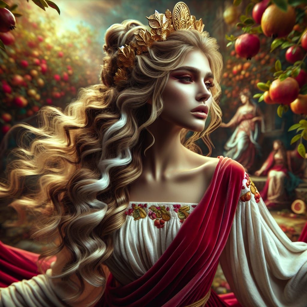 Georgian Goddess Ainina in Hyperrealistic Style