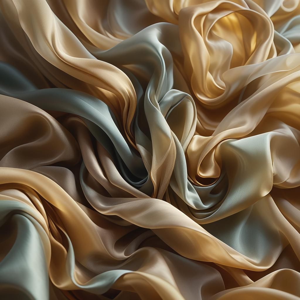 Majestic Silk Fabric in Ethereal Mist