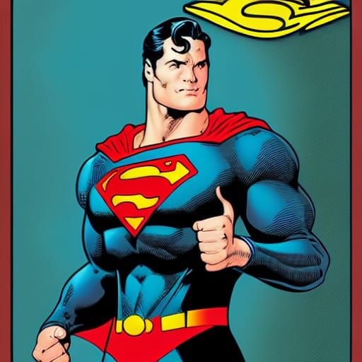 Superman Gives Thumbs Up: Comic Book Art