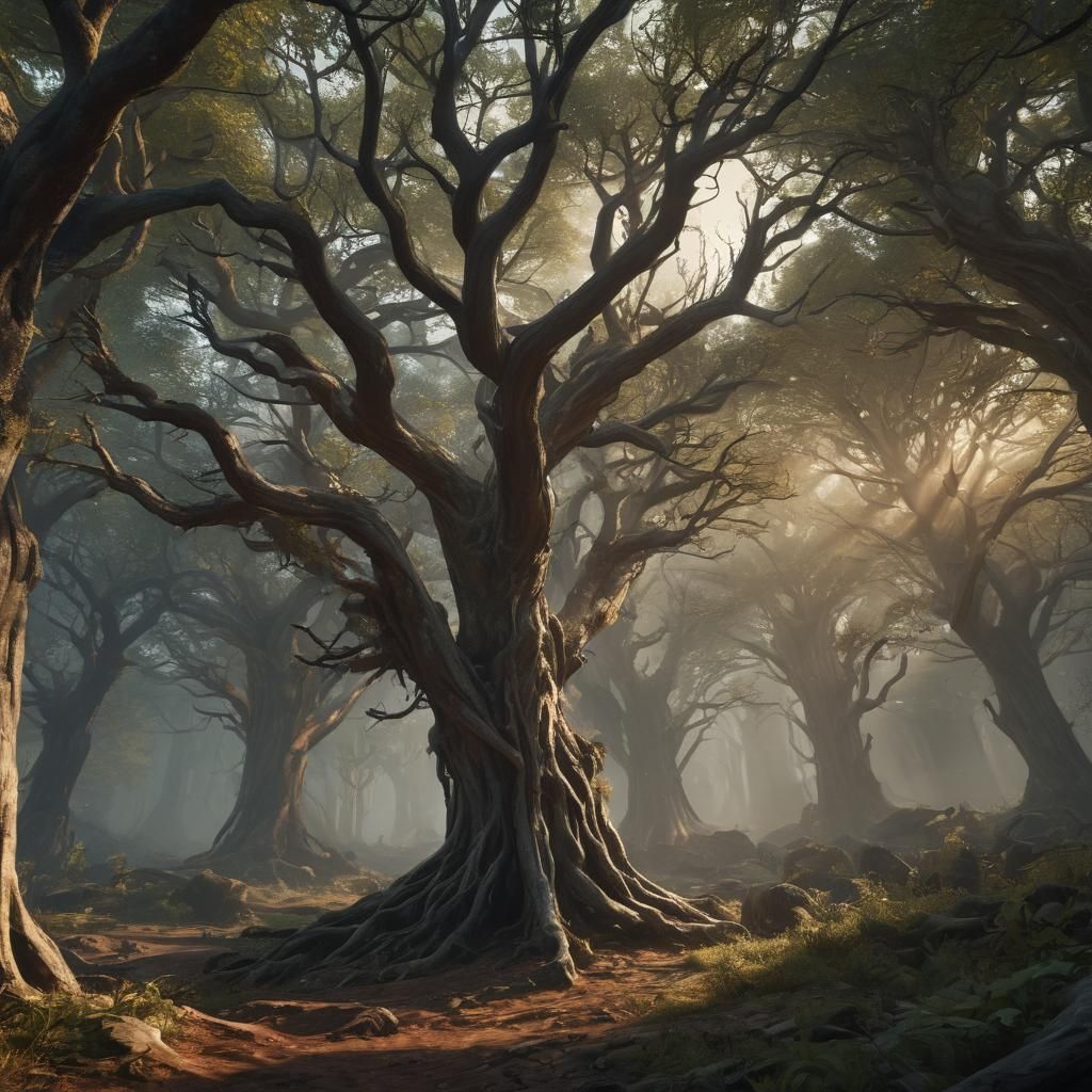 Epic Haunted Forest Landscape in Unreal Engine 5 Style