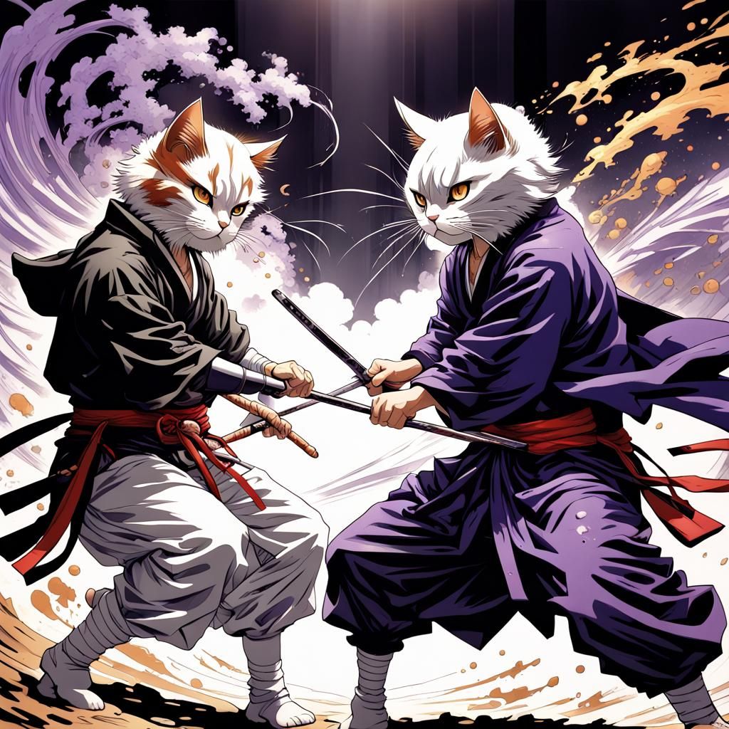 samurai cats  dueling