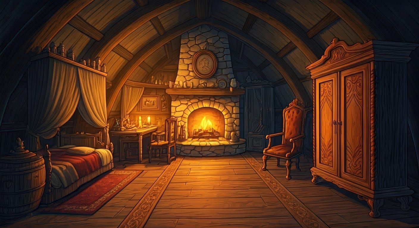 Enchanted Watercolor Cottage in a Whimsical Forest