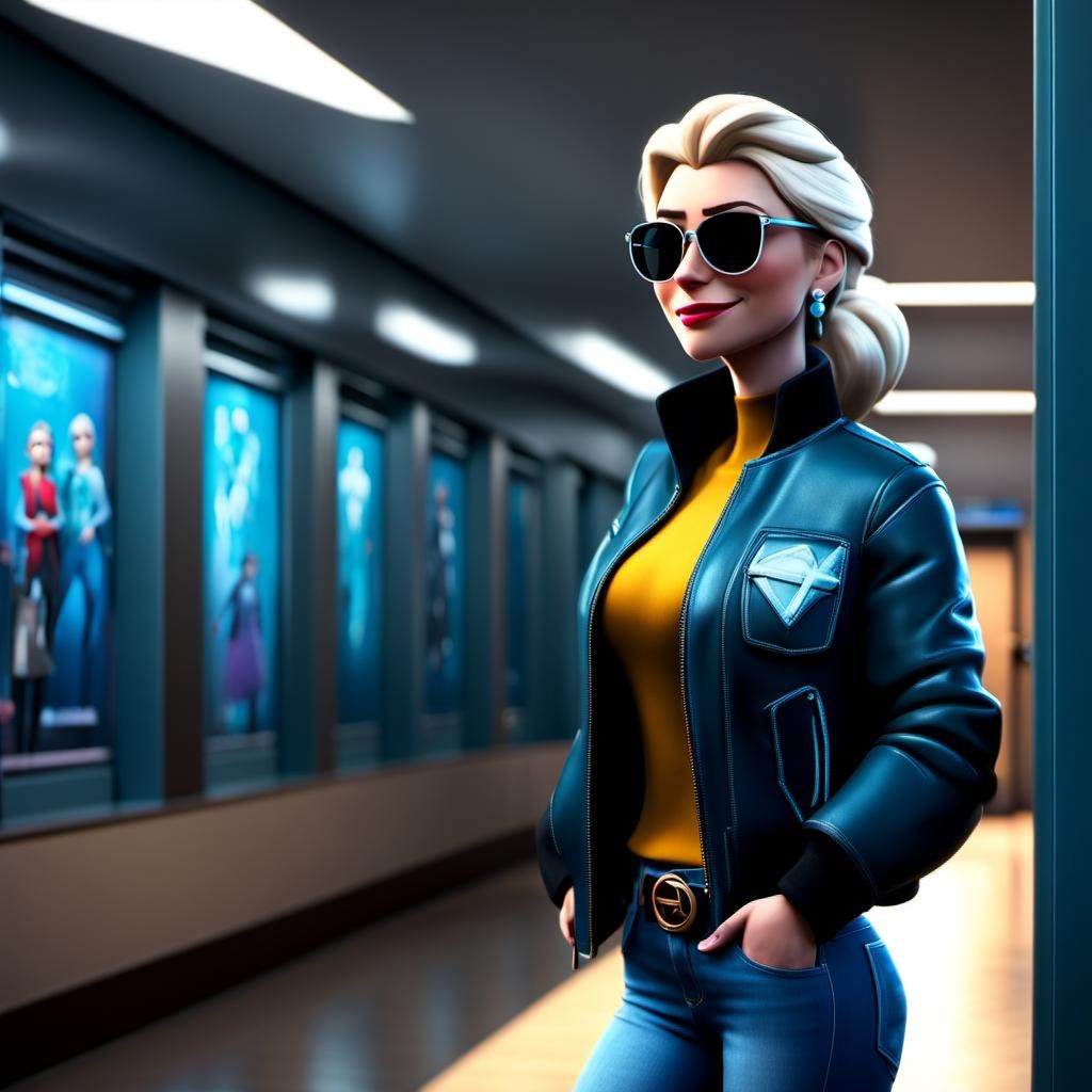 Elsa in Modern Fashion, 3D Digital Art