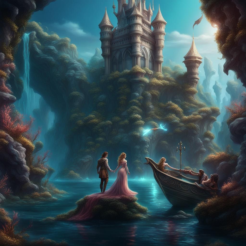 Mermaid Prince and Princess: Fantasy Concept Art
