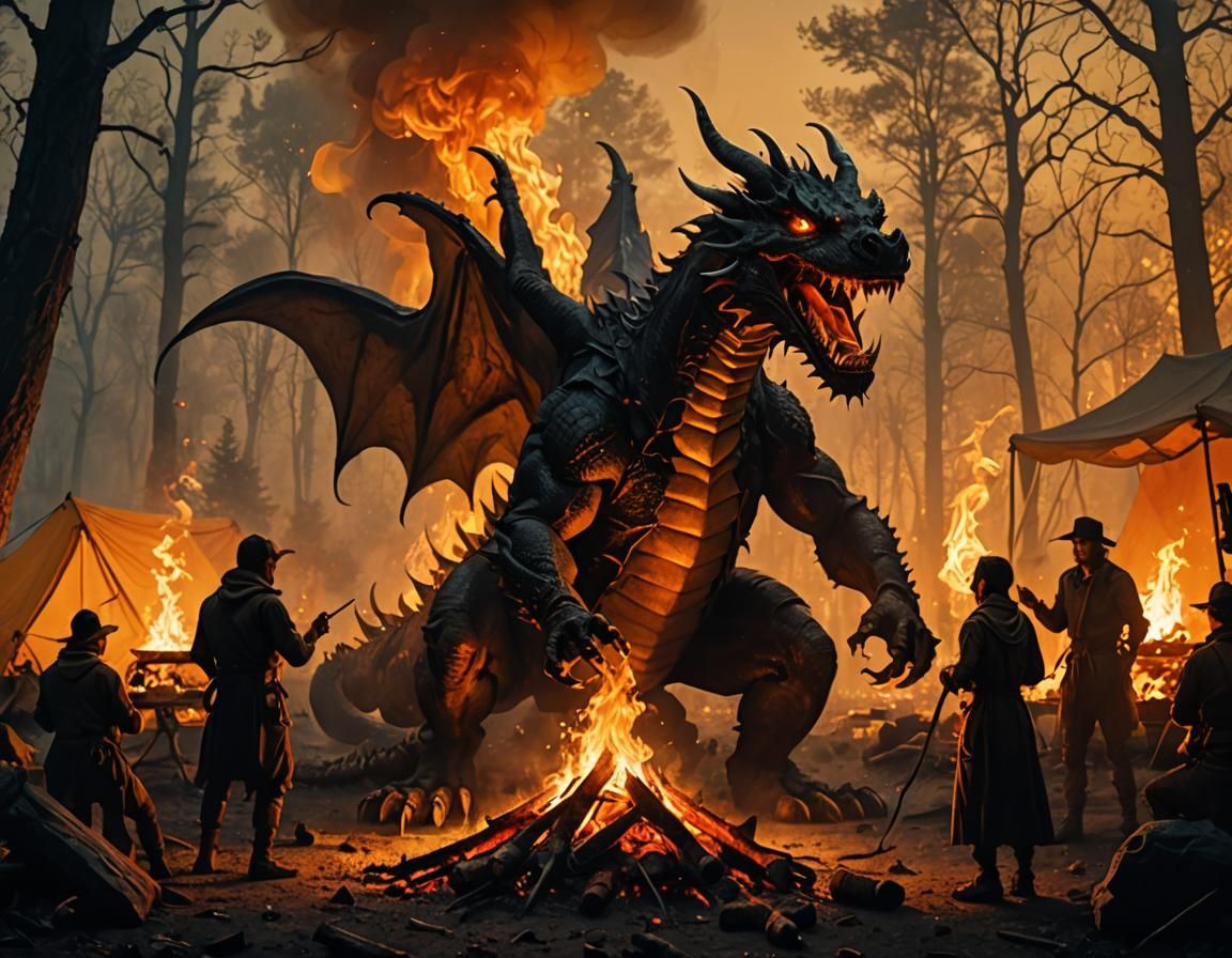 Dragon Cooks Hotdogs: Eerie Dark Surrealism