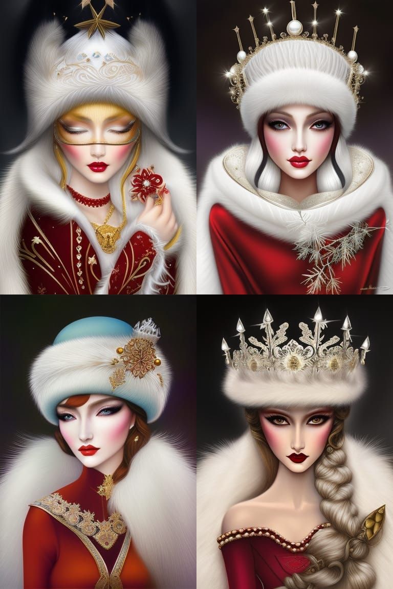 Beautiful Snow Queen in Intricate Detail