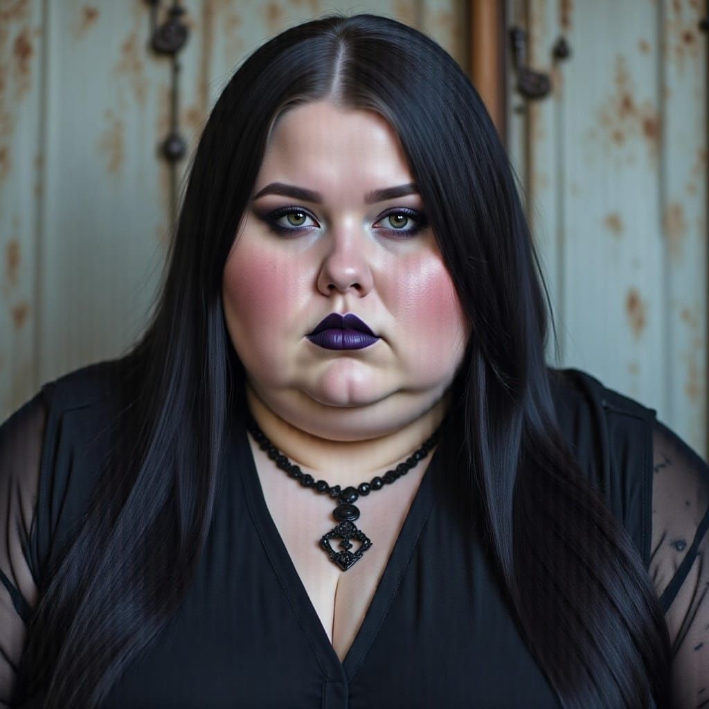 Gothic Beauty with Piercings and Dark Makeup
