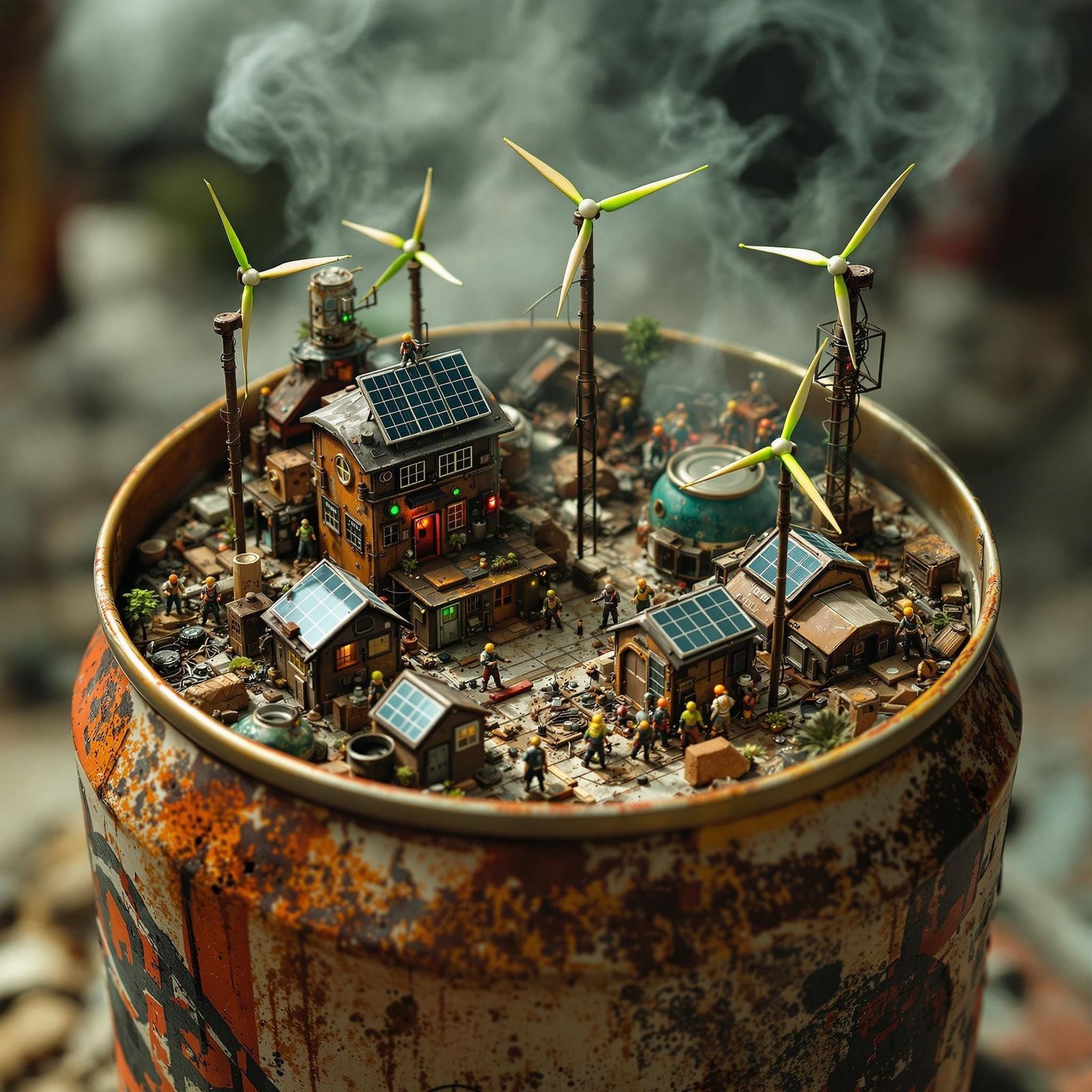 Post-Apocalyptic Soda Can Settlement: Dystopian Realism