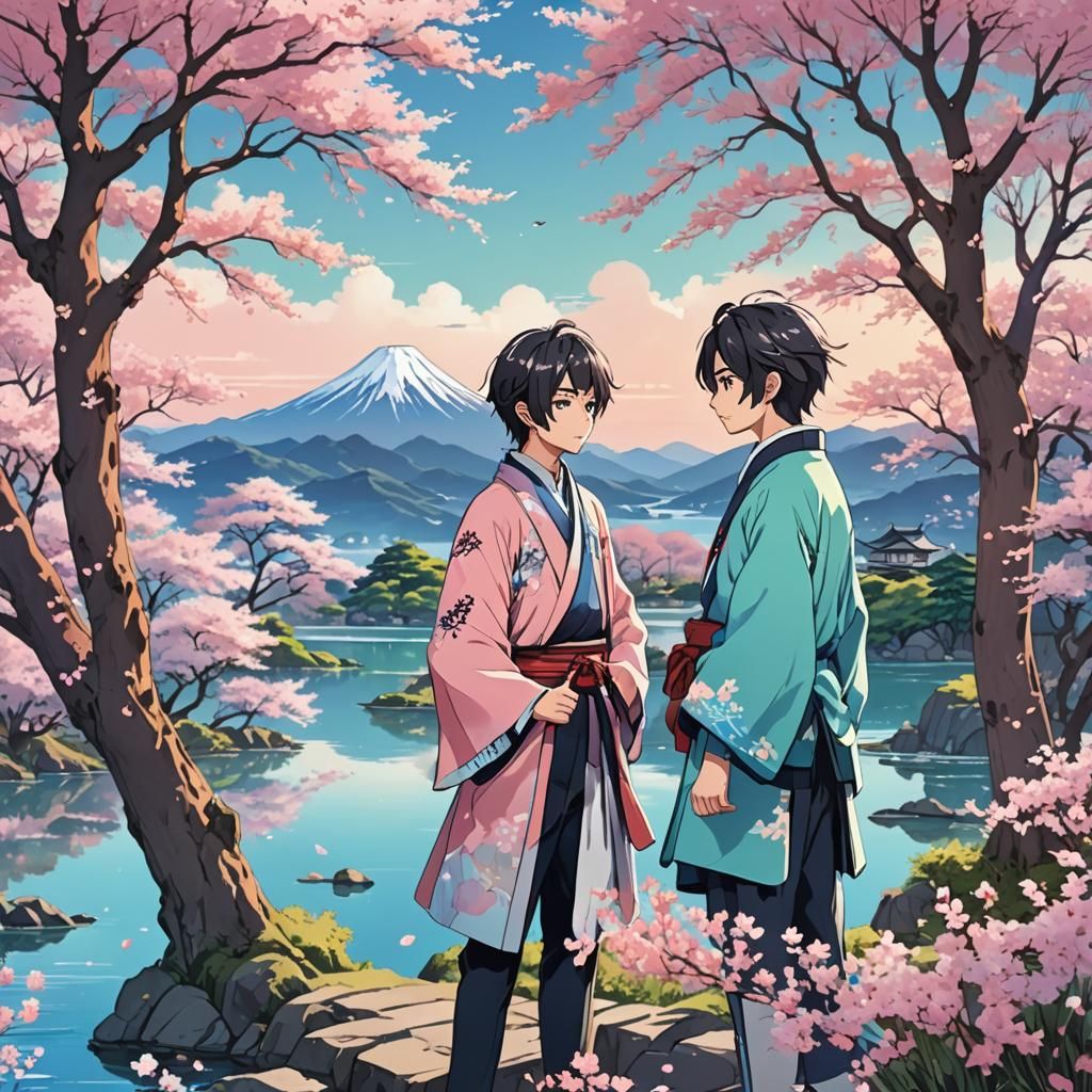 Anime Key Visual: Ing and Iang in Japanese Landscape