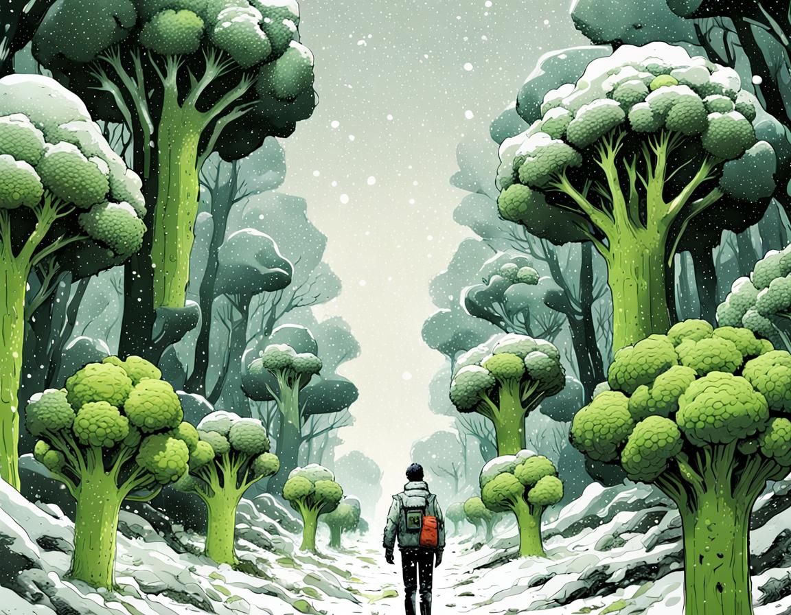 Vegetable Forest in Sci-Fi Digital Illustration