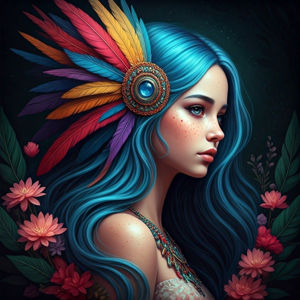 Enchanted Girl in Dreamlike Landscape