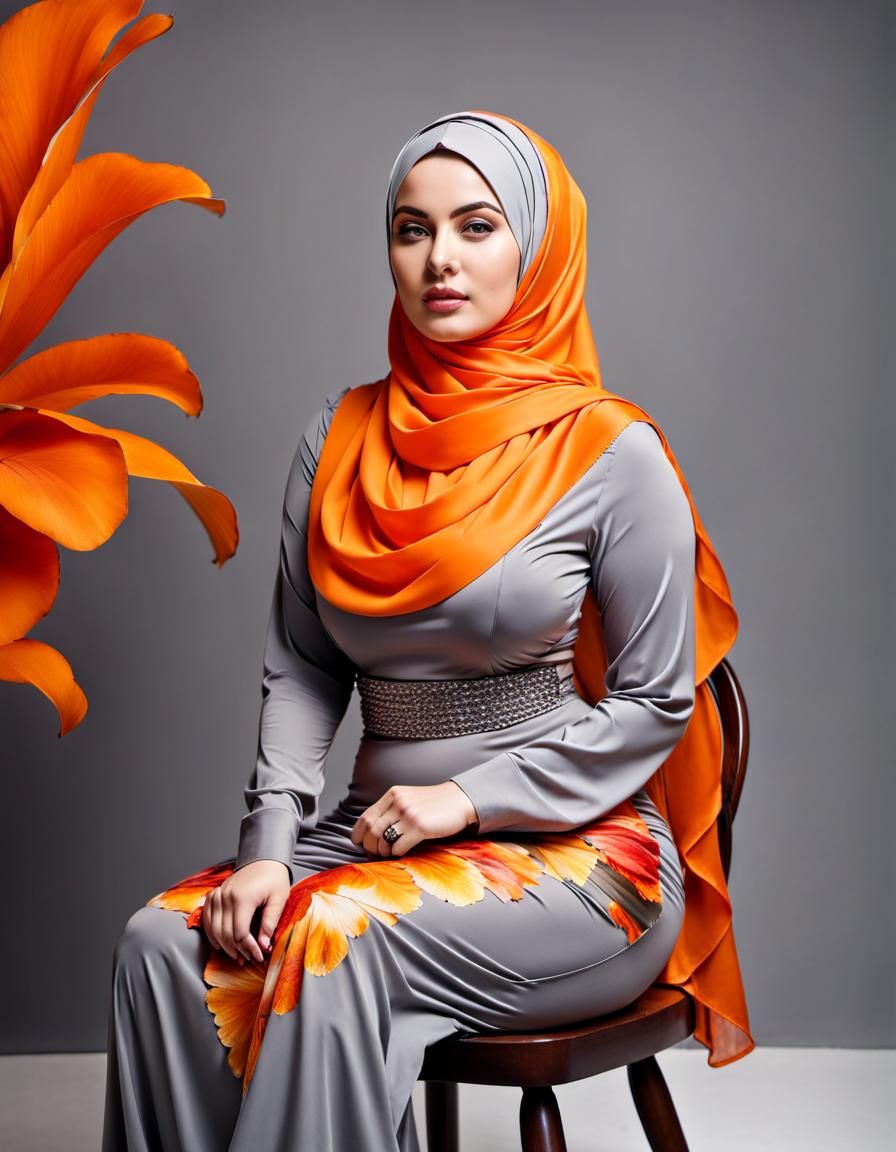 Psychedelic Alcohol Ink Portrait of Woman in Hijab