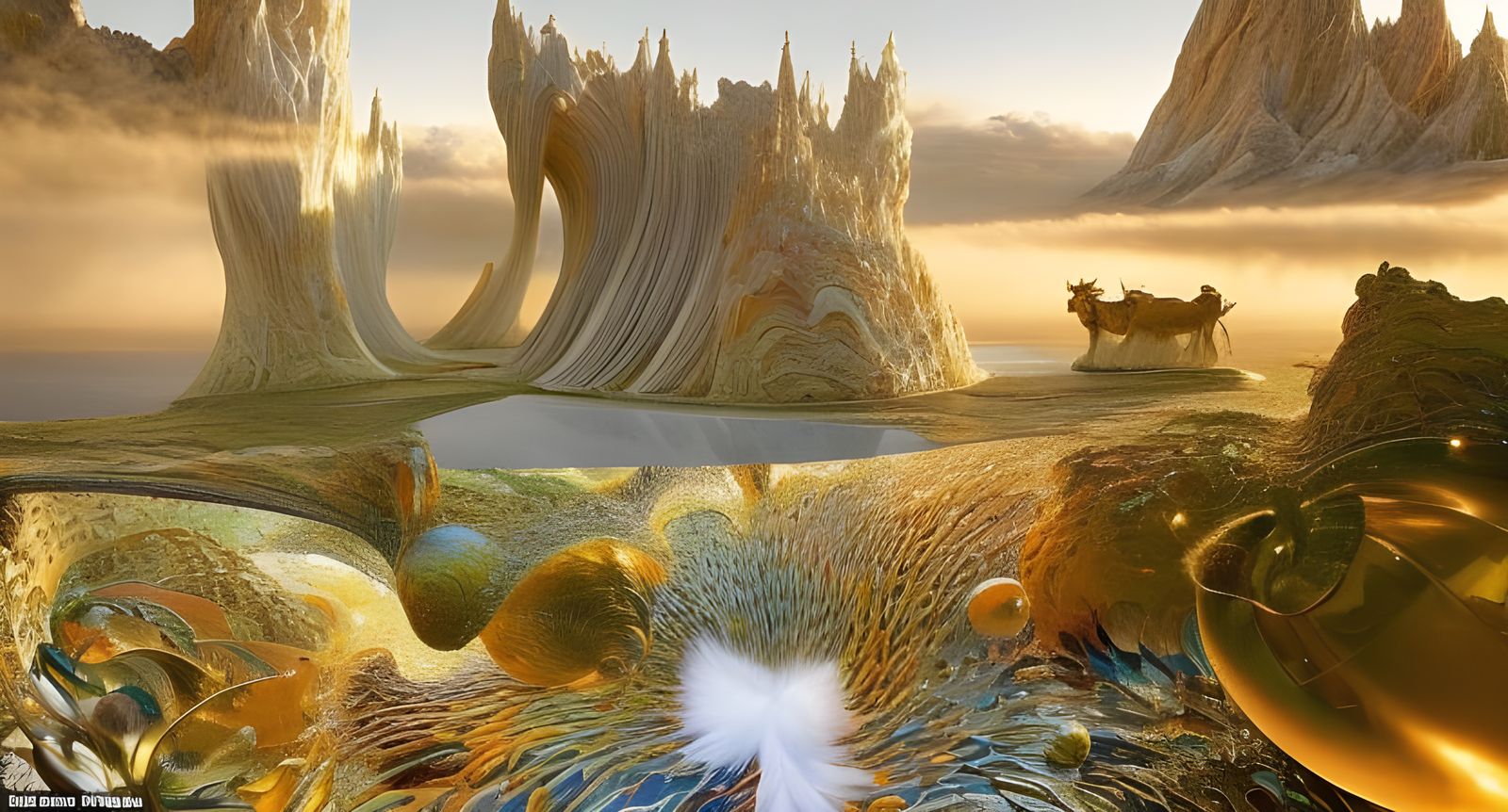 Recursive Mandelbulb Junctions in Dreamy Soft Light