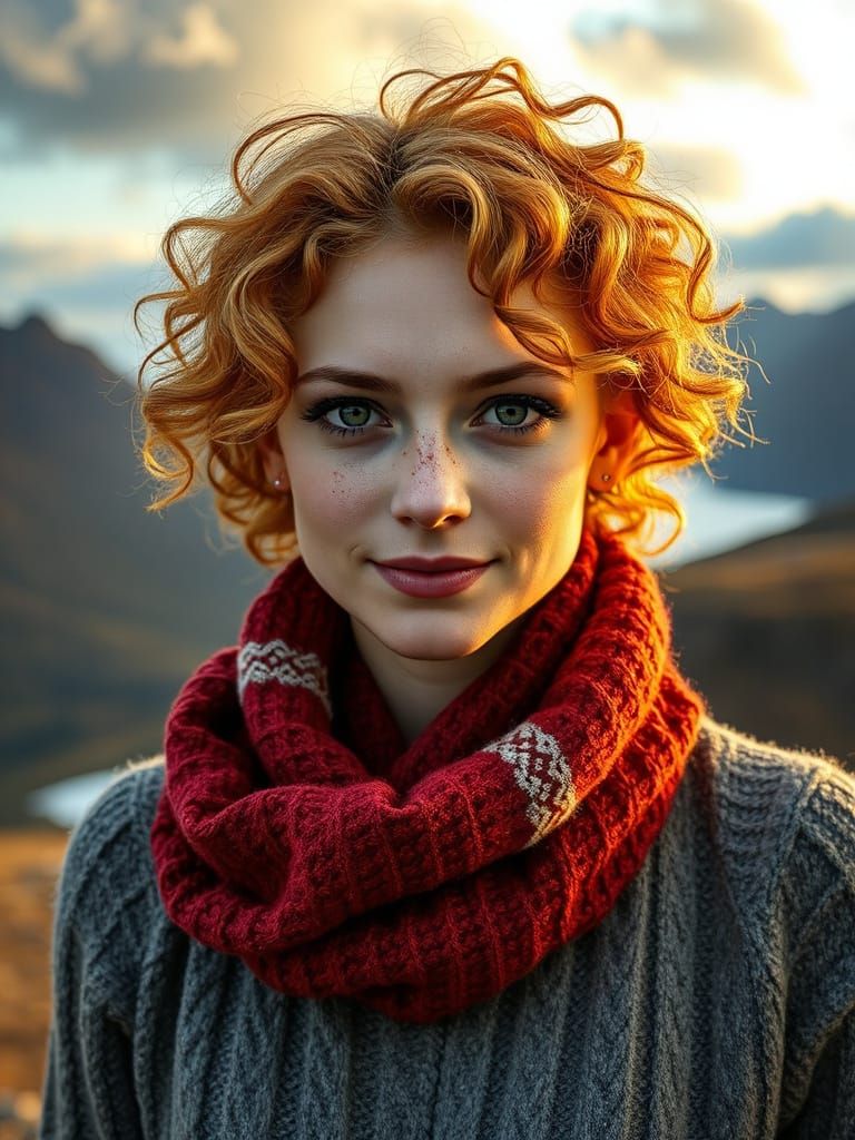 Icelandic Woman in Golden Light