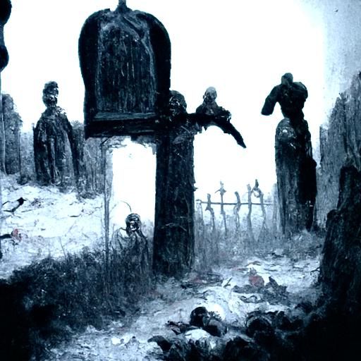 Horror Cemetery in Gustave Doré Style