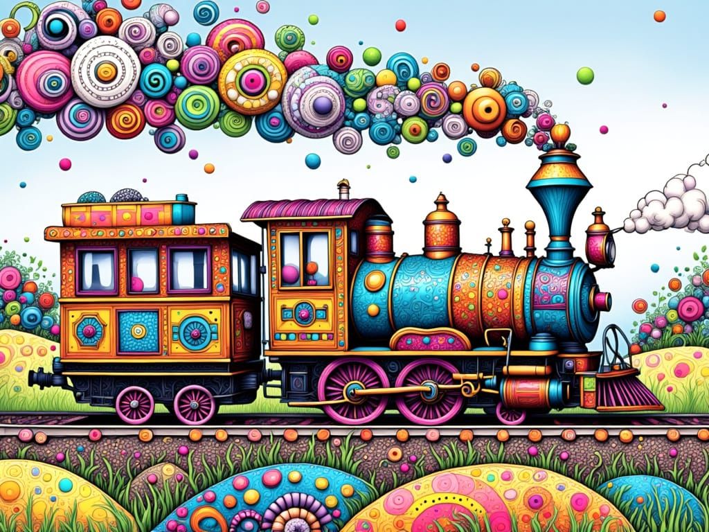 Zentangle steam train