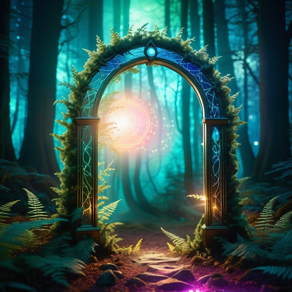 Mystical Forest Portal in Surreal Digital Art