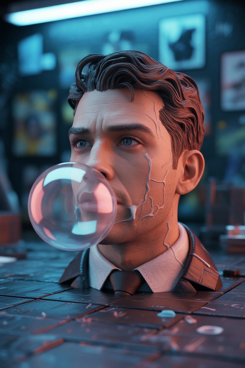 Melting Gum Papercraft Spy-Fi Exploding Gumcraft Diorama Sculpture