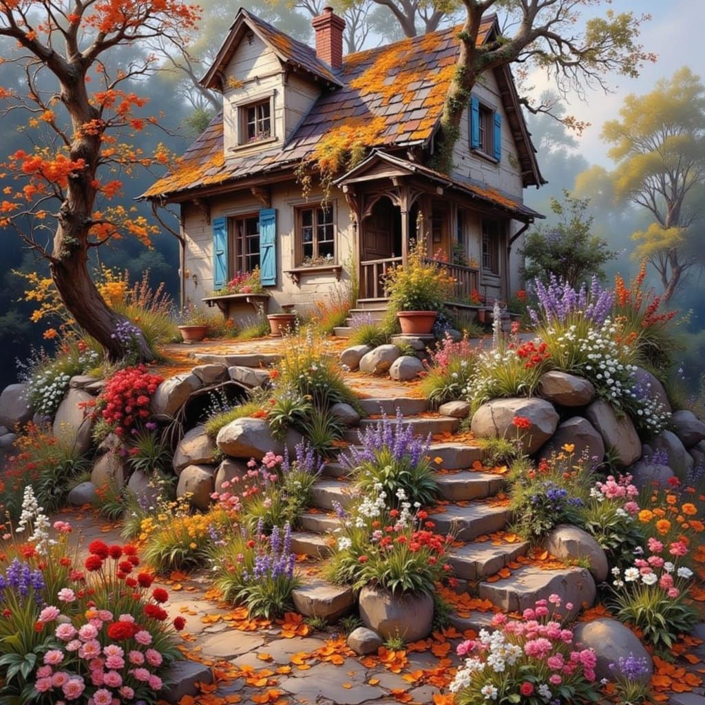 Rooted in Memory: AI Art with Floral and Painting Styles