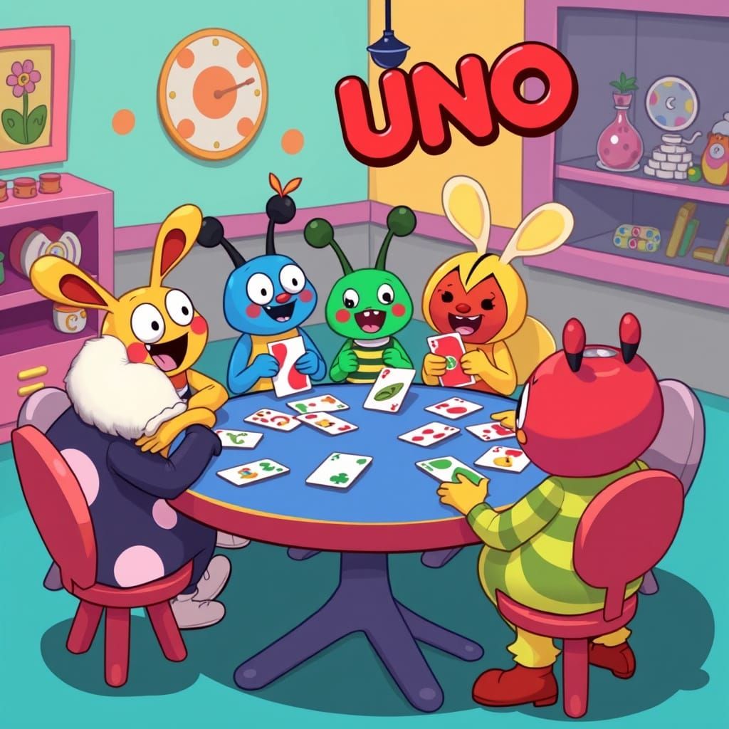 Vibrant Uno Night with Poppy Playtime Friends