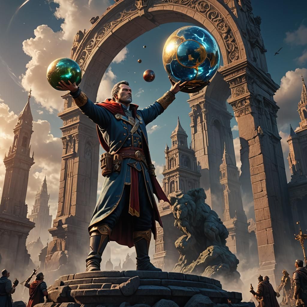 Arch-Illager with Orb of Dominance: Detailed Matte Painting