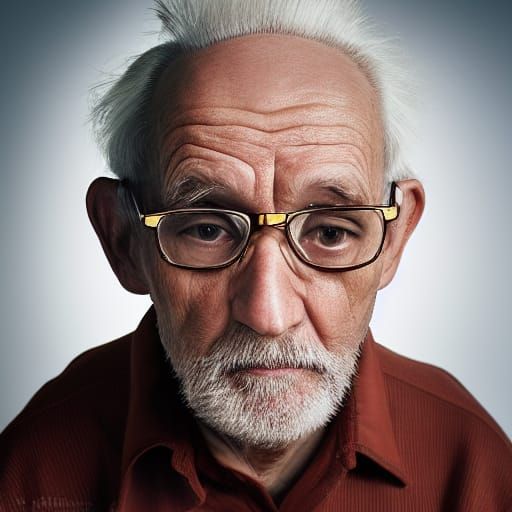 Striking Portrait of an Elderly Man in Studio Lighting