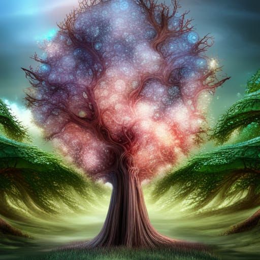 Bubbled Soap Fantasy Tree in Digital Matte Painting