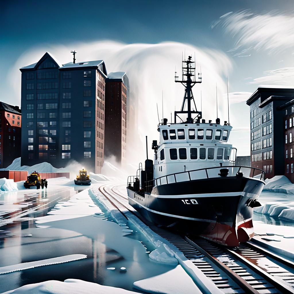 Icy Dock Scene: A Cinematic Film Still