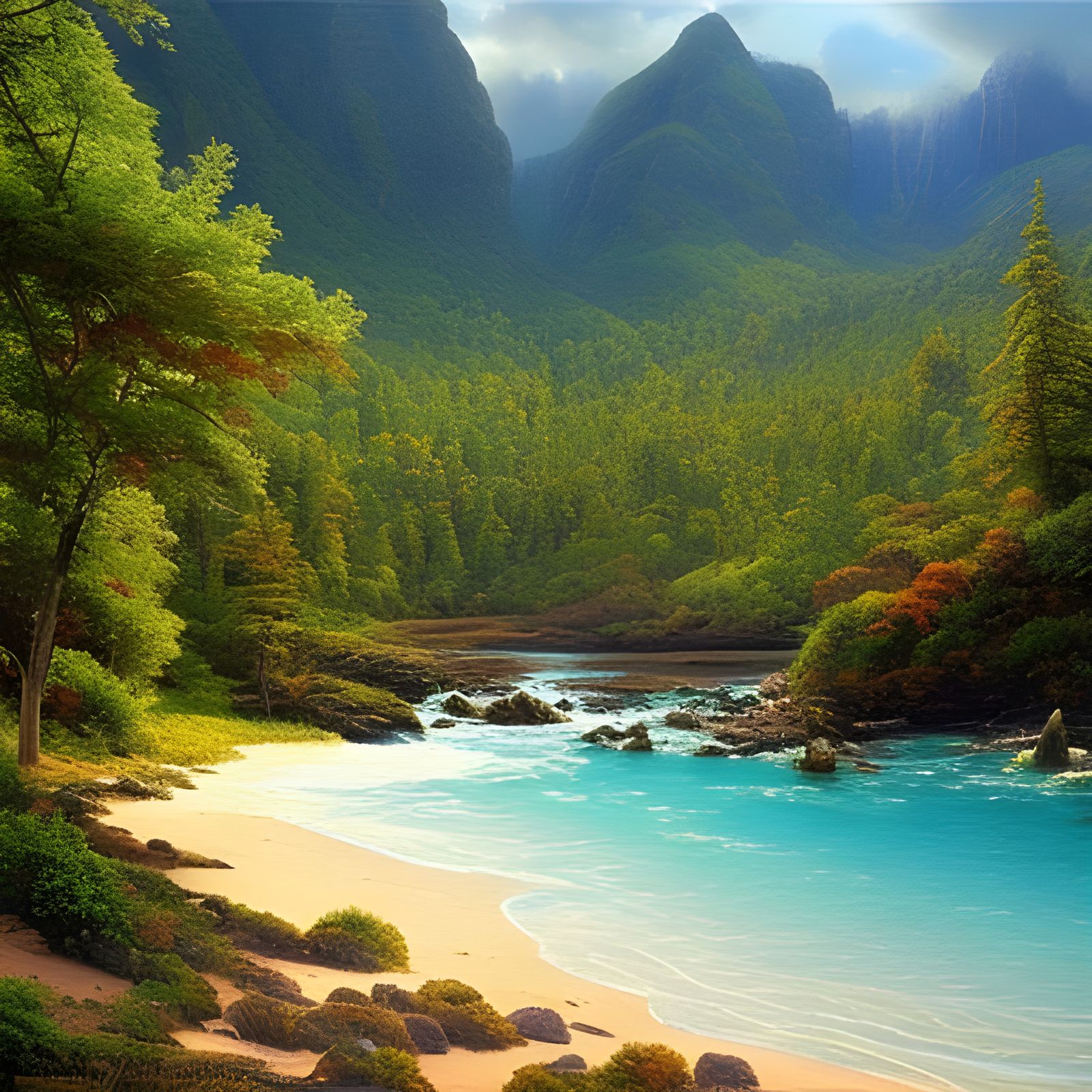 Paradise: Oil Painting Landscape by James Gurney