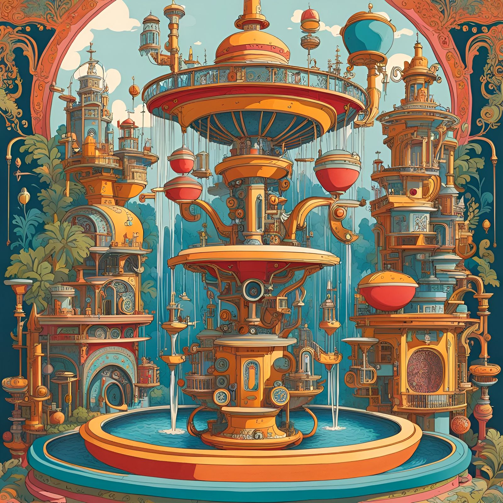 A Rube Goldberg Water Fountain