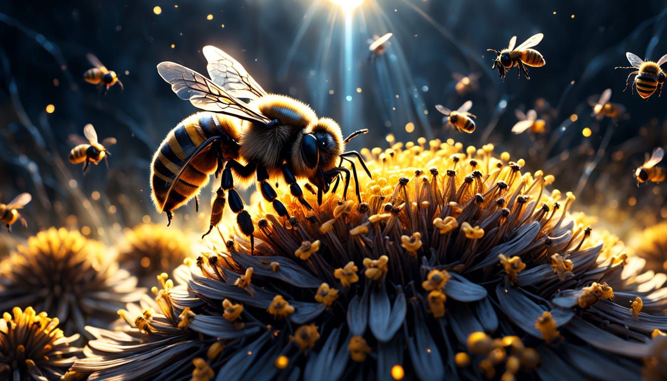 Whimsical Beehive in Photorealistic Digital Art