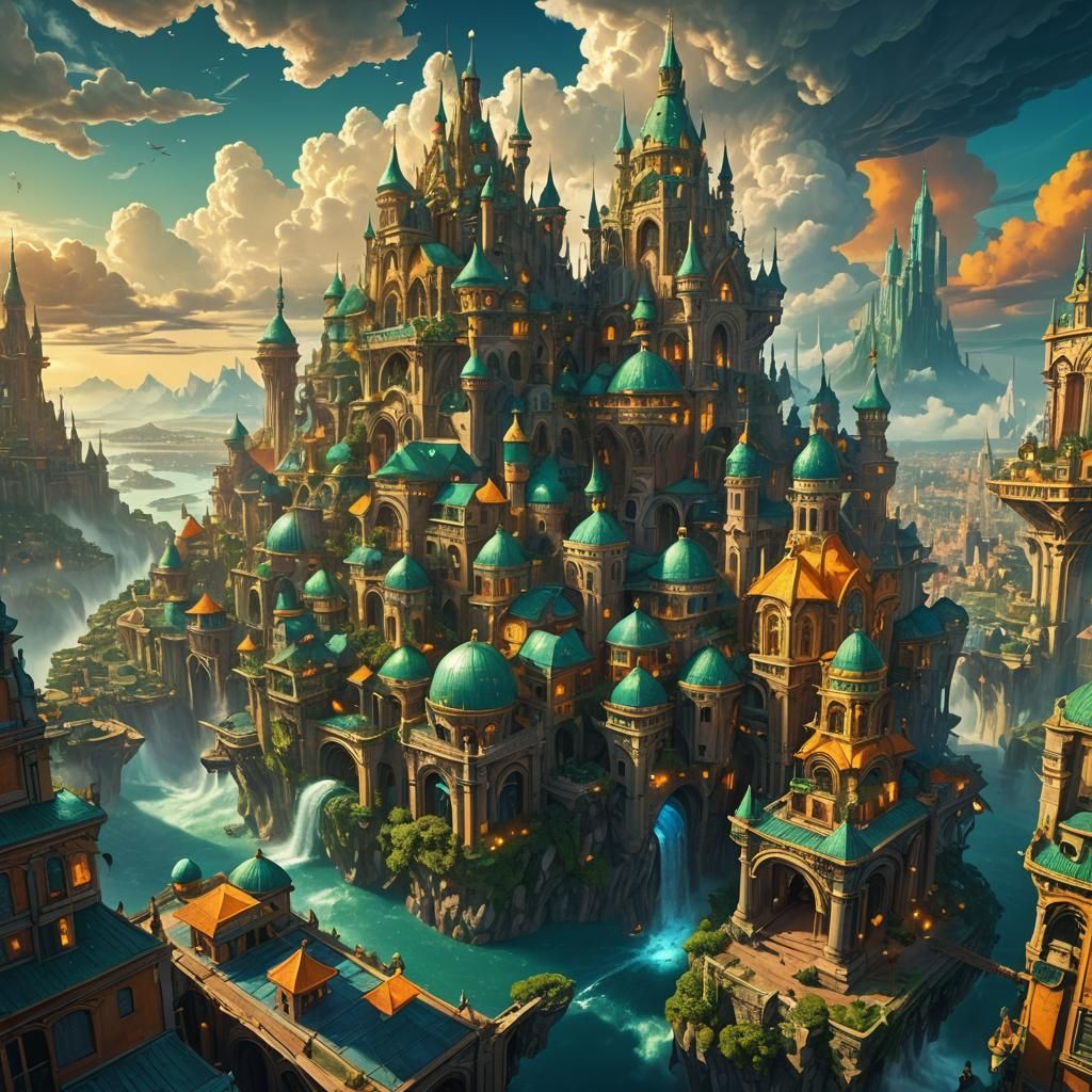 Floating City in Venusian Atmosphere: Concept Art