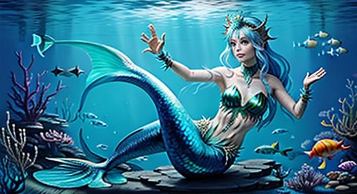 Biopunk Mermaid Goddess Twinkling
