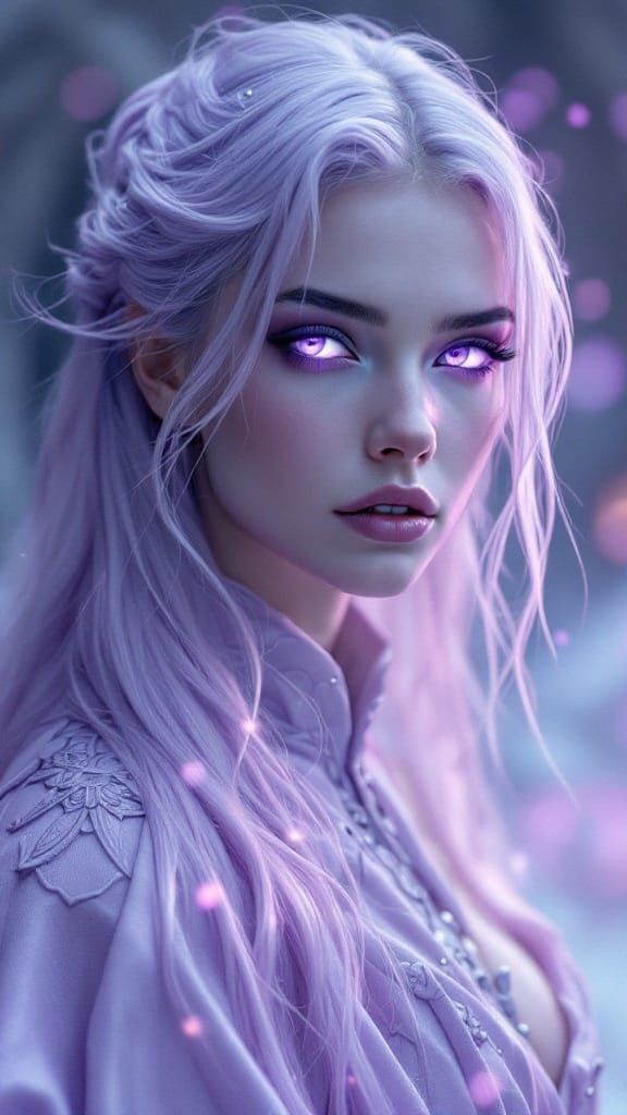 Surreal Goddess in Lavender Hues and Amethyst Elegance