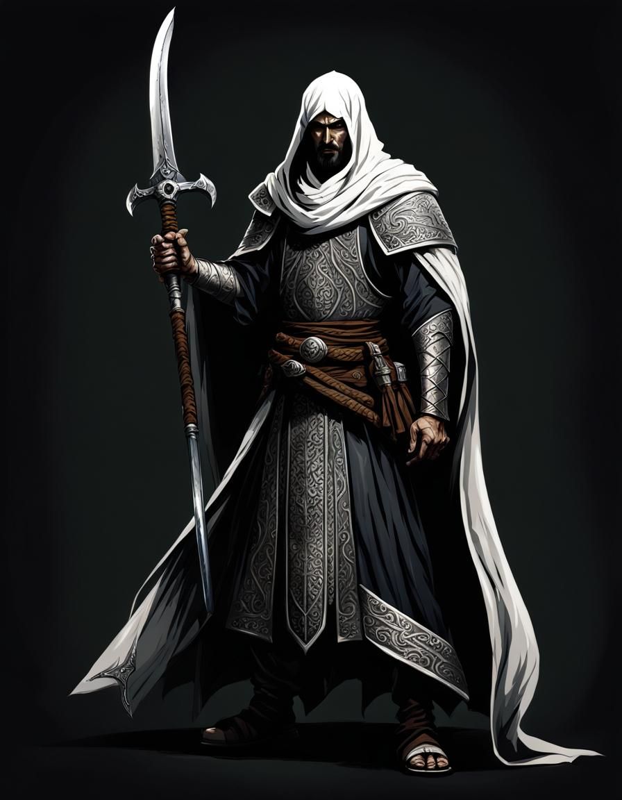 Gothic Arabian Warrior in Dark Fantasy Art Style