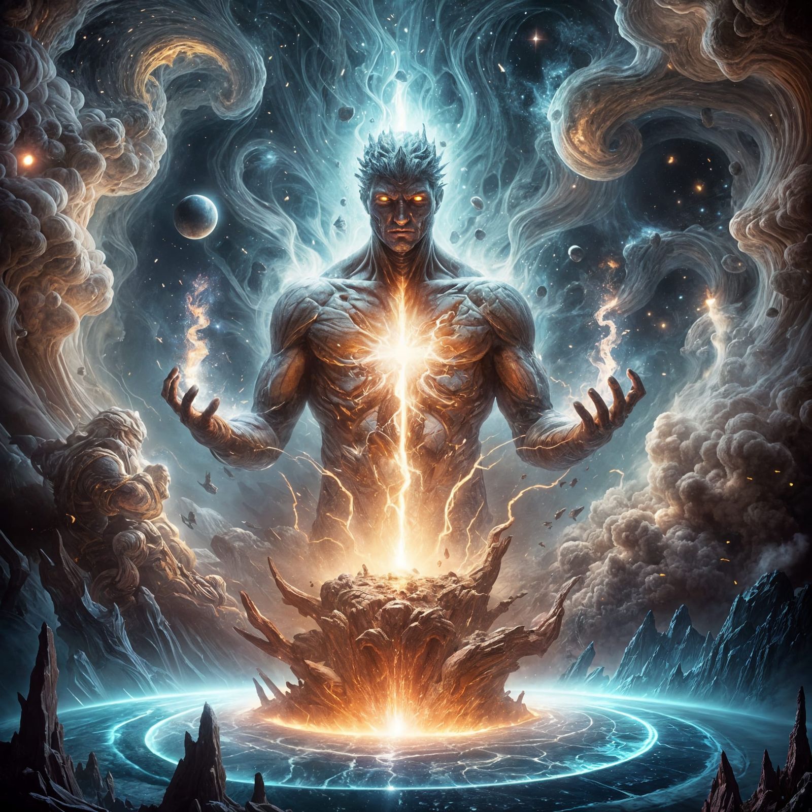 Eternal Forge of Creation in Cyberpunk Art