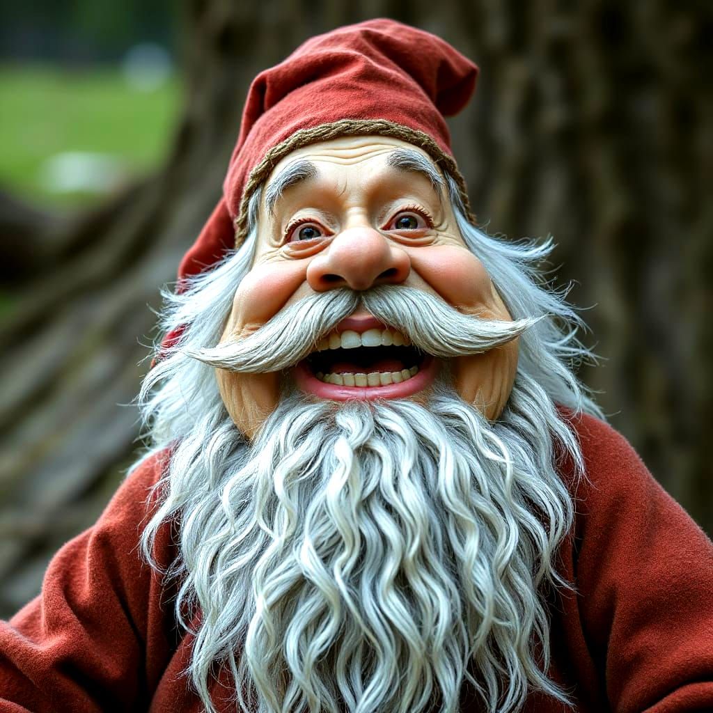 Laughing Gnome Grandfather in Movie Poster Style