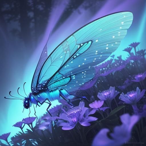 Gigantic Bioluminescent Lightning Bug Concept Art