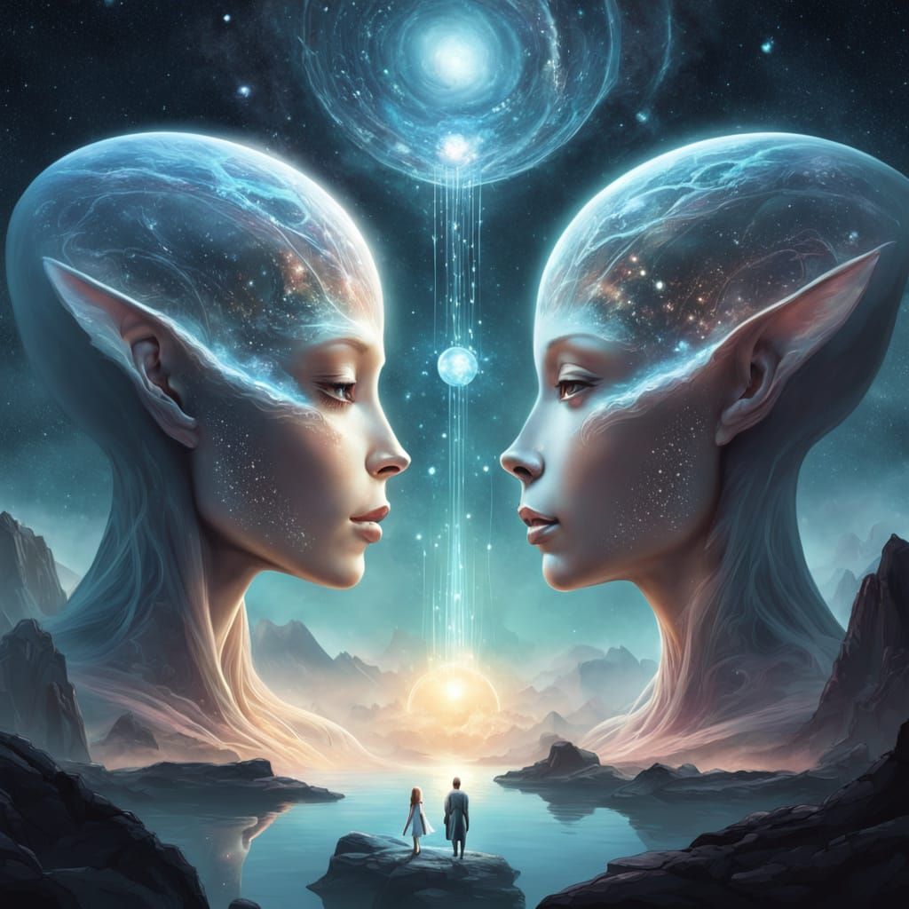 Interstellar Meeting of Light and Crystal Beings