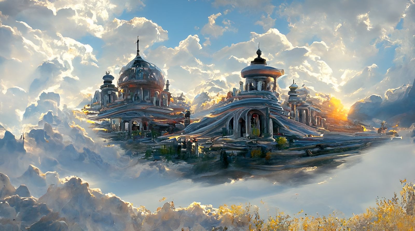 Ethereal Temple of Heaven: Digital Art